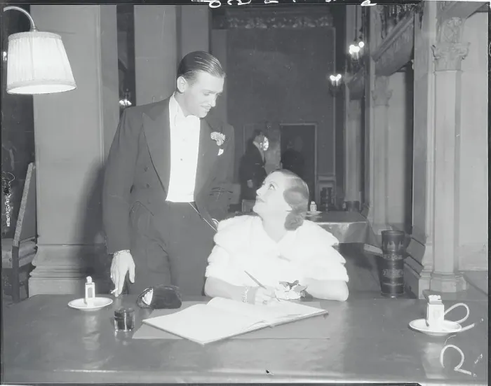 Framed Print : Joan Crawford Signing Book with Douglas Fairbanks