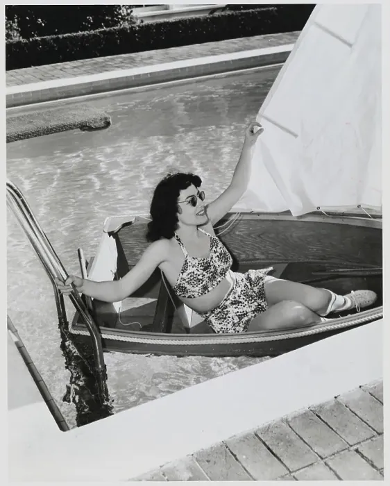 Framed Print : Joan Crawford Sitting in Sailboat Framed Print : Joan Crawford Sitting in Sailboat