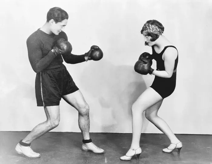 Framed Print : Joan Crawford With Her Sparring Partner Framed Print : Joan Crawford With Her Sparring Partner