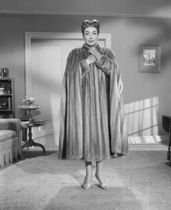 Framed Print : Joan Crawford Wearing a Mink Coat Framed Print : Joan Crawford Wearing a Mink Coat