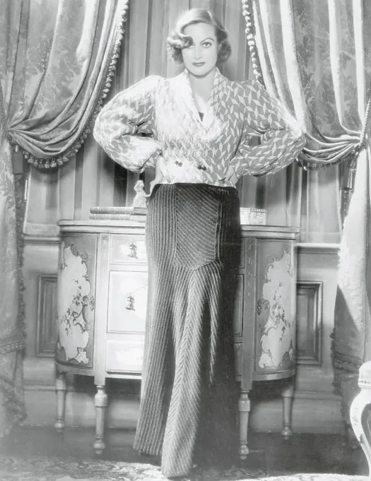 Framed Print : Joan Crawford Wearing Navy Blue Evening Ensemble