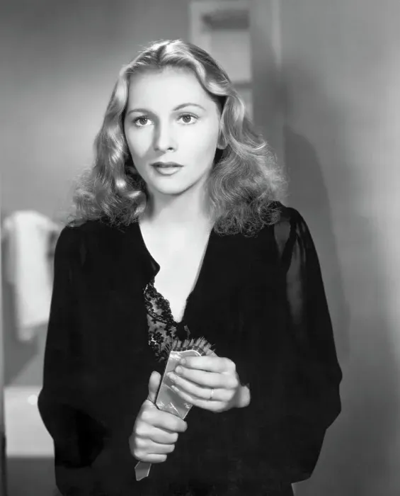 Framed Print : Joan Fontaine Holding Hair Brush Framed Print : Joan Fontaine Holding Hair Brush