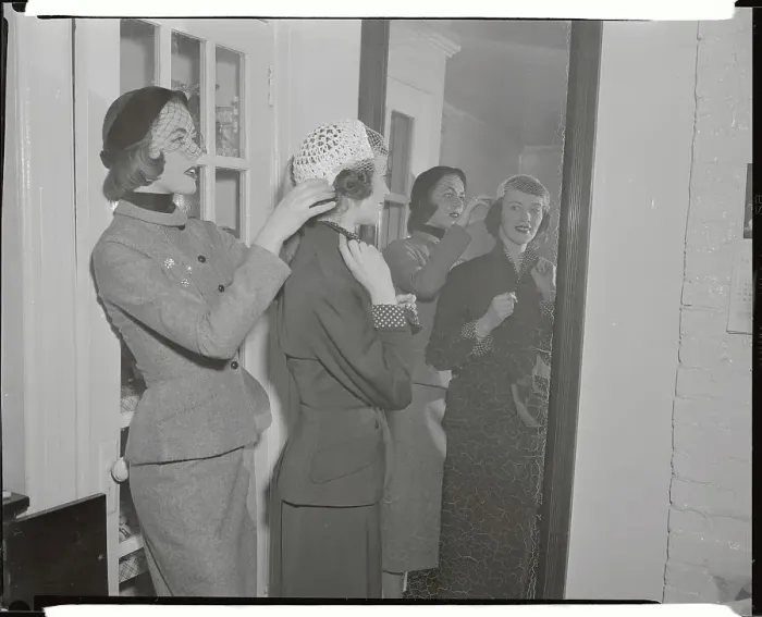 Framed Print : Joan Schulz Adjusting Hat for Gloria Gillette Framed Print : Joan Schulz Adjusting Hat for Gloria Gillette