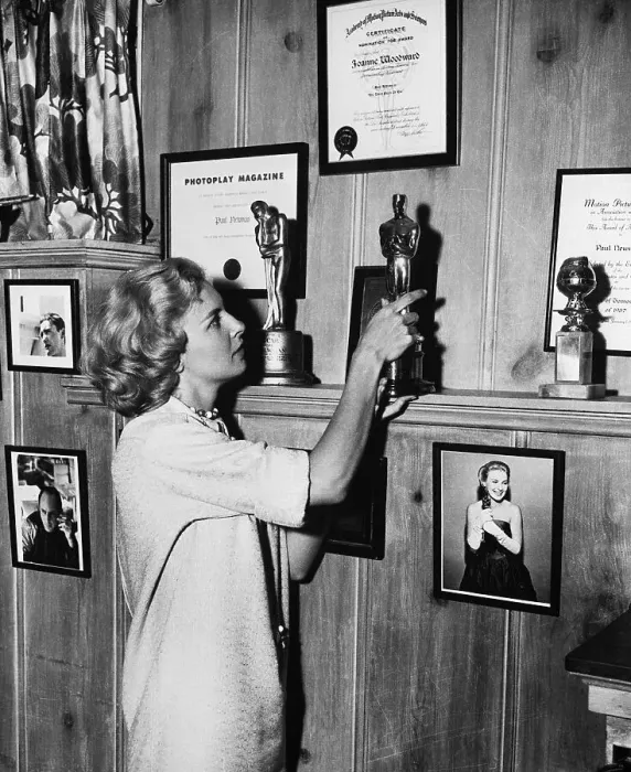 Framed Print : Joanne Woodward Arranging Awards Framed Print : Joanne Woodward Arranging Awards