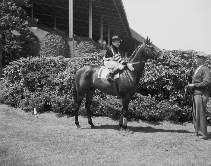 Framed Print : Jockey Charlie Kurtsinger Mounted on War Admiral