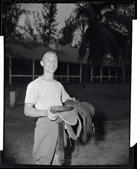 Framed Print : Jockey Eddie Arcaro Holding Saddle Framed Print : Jockey Eddie Arcaro Holding Saddle