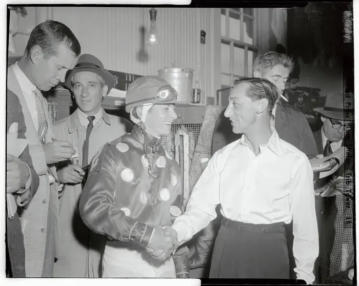 Framed Print : Jockey Eddie Arcaro Shaking Willie Hartack's Hand Framed Print : Jockey Eddie Arcaro Shaking Willie Hartack's Hand