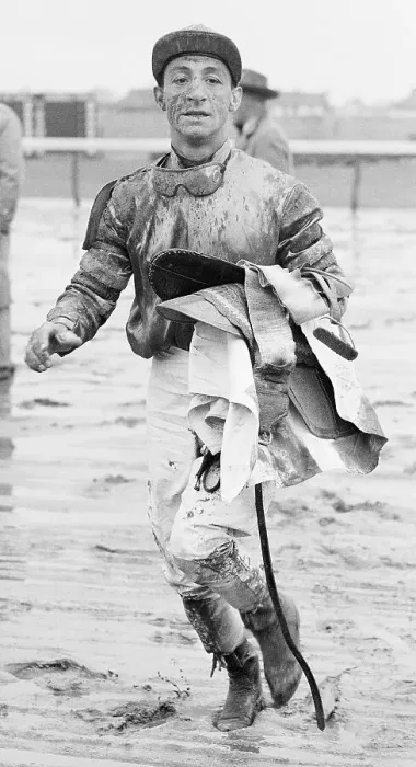 Framed Print : Jockey Eddie Arcaro Walking Covered in Mud Framed Print : Jockey Eddie Arcaro Walking Covered in Mud