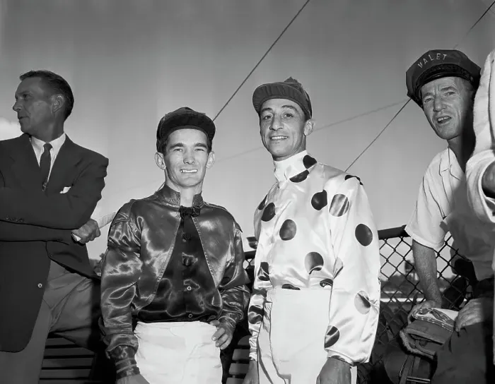 Framed Print : Jockeys Eddie Arcaro and Willie Shoemaker Framed Print : Jockeys Eddie Arcaro and Willie Shoemaker