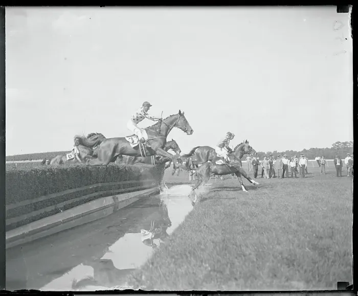 Framed Print : Jockeys Riding Horse and Jumping During Competition Framed Print : Jockeys Riding Horse and Jumping During Competition