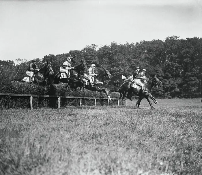 Framed Print : Jockeys Riding Horses over Obstacles Framed Print : Jockeys Riding Horses over Obstacles