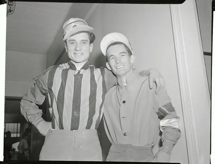 Framed Print : Jockeys Willie Shoemaker and Joe Culmone Framed Print : Jockeys Willie Shoemaker and Joe Culmone