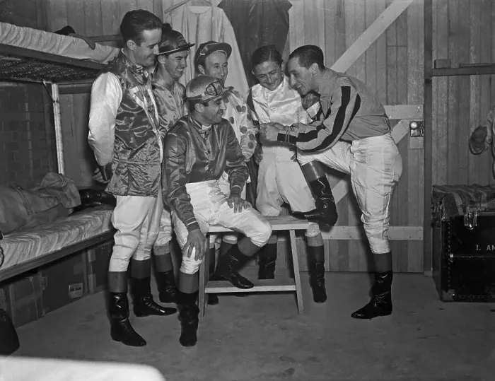 Framed Print : Jockies Having Racing Conversation Framed Print : Jockies Having Racing Conversation