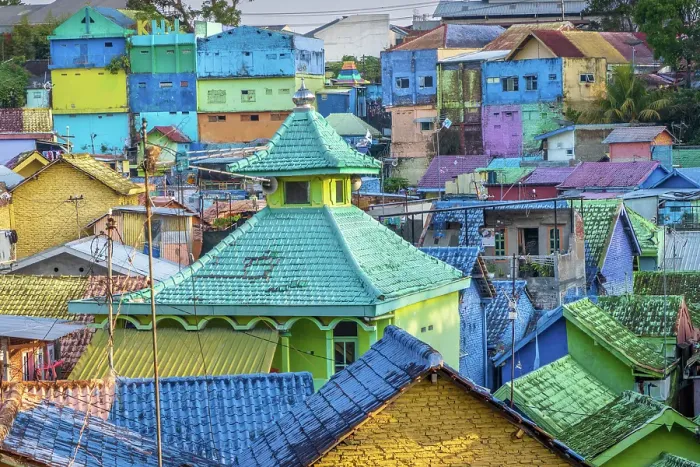 Framed Print : Jodipan Colorful Village, Malang, East Java, Indonesia Framed Print : Jodipan Colorful Village, Malang, East Java, Indonesia