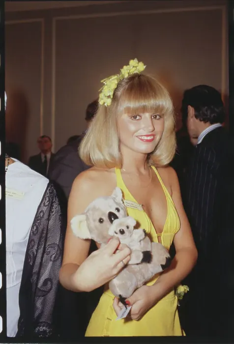 Framed Print : Jody Day as Miss Australia Holding Stuffed Animal Framed Print : Jody Day as Miss Australia Holding Stuffed Animal