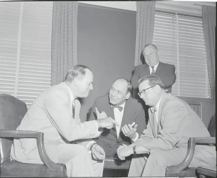 Framed Print : Joe Cairnes, E.J. Bavasi, John Murdough, and George Weiss Framed Print : Joe Cairnes, E.J. Bavasi, John Murdough, and George Weiss