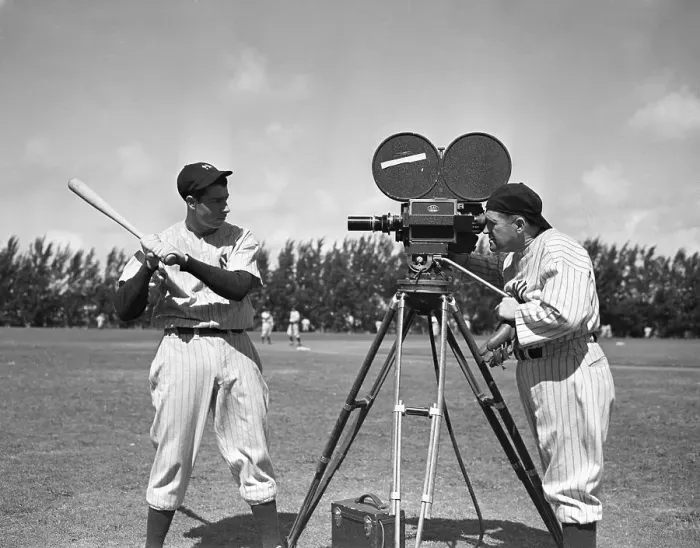 Framed Print : Joe Dimaggio Bats In Front Of Camera Framed Print : Joe Dimaggio Bats In Front Of Camera