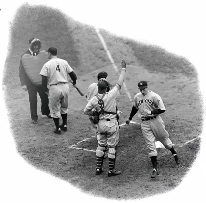 Framed Print : Joe DiMaggio Crossing Home Plate After Home Run Framed Print : Joe DiMaggio Crossing Home Plate After Home Run