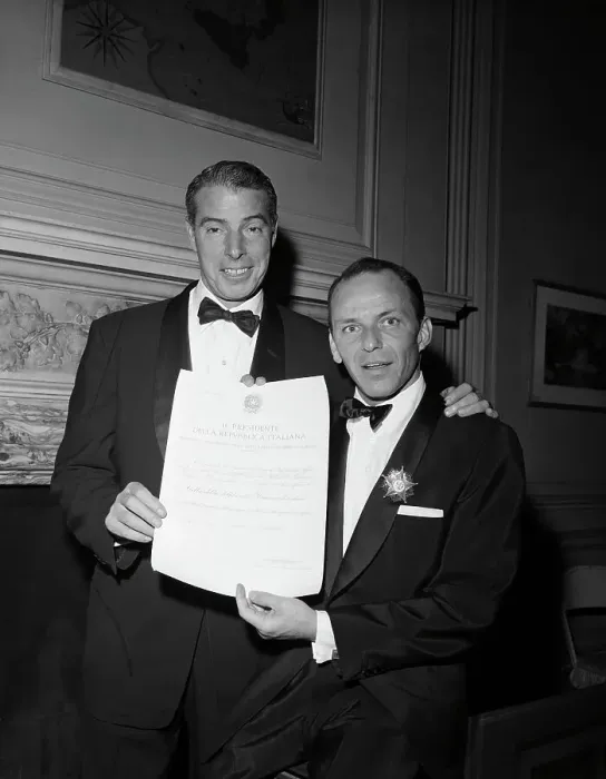 Framed Print : Joe Dimaggio And Frank Sinatra In Tux Framed Print : Joe Dimaggio And Frank Sinatra In Tux