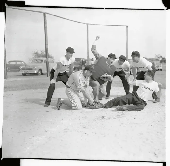 Framed Print : Joe DiMaggio Giving Umpires Lesson Framed Print : Joe DiMaggio Giving Umpires Lesson