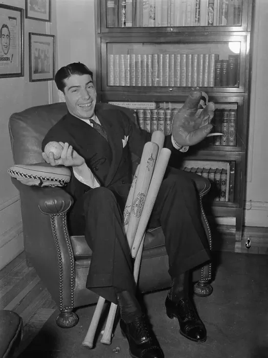 Framed Print : Joe DiMaggio Holding Ball, Bat, and Glove Framed Print : Joe DiMaggio Holding Ball, Bat, and Glove
