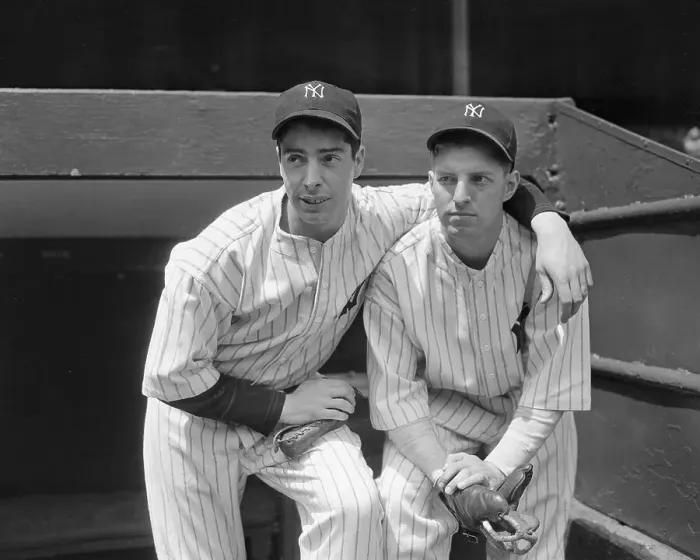 Framed Print : Joe DiMaggio Pictured with Newly Recruited Tom Henrich Framed Print : Joe DiMaggio Pictured with Newly Recruited Tom Henrich