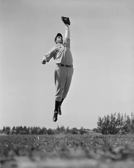 Framed Print : Joe DiMaggio Practicing