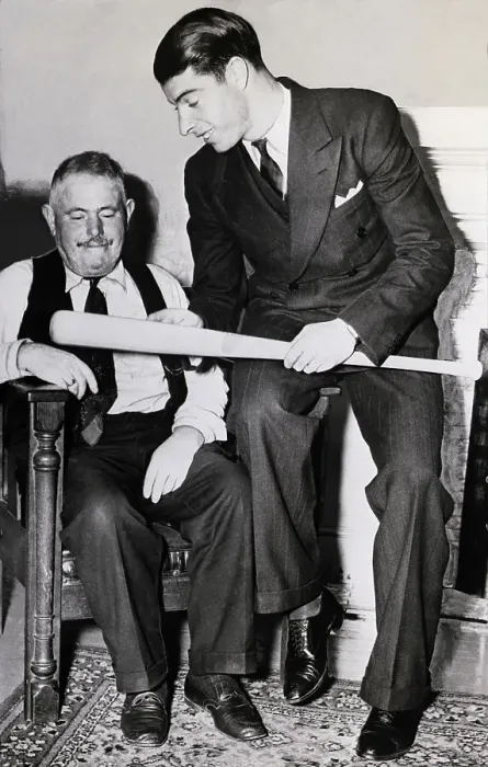 Framed Print : Joe Dimaggio Showing Bat To His Father