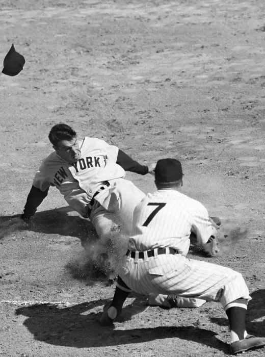 Framed Print : Joe Dimaggio Slides Into Third Base Framed Print : Joe Dimaggio Slides Into Third Base