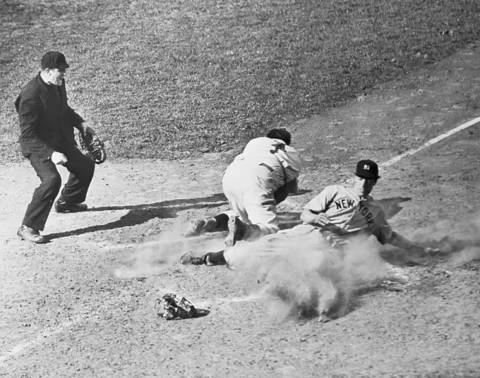 Framed Print : Joe Dimaggio Sliding Into Home Plate Framed Print : Joe Dimaggio Sliding Into Home Plate