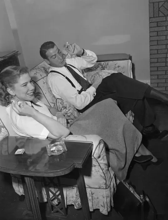 Framed Print : Joe DiMaggio Smoking with Female Friend Framed Print : Joe DiMaggio Smoking with Female Friend