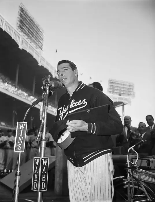 Framed Print : Joe Dimaggio Speaking At Ceremony Framed Print : Joe Dimaggio Speaking At Ceremony