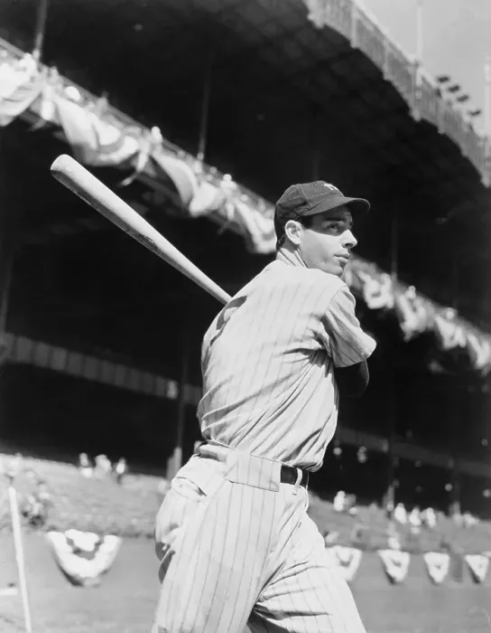 Framed Print : Joe DiMaggio Swinging Baseball Bat