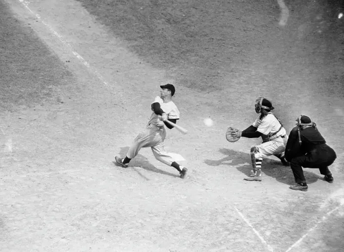 Framed Print : Joe Dimaggio Swinging The Bat In Game Framed Print : Joe Dimaggio Swinging The Bat In Game
