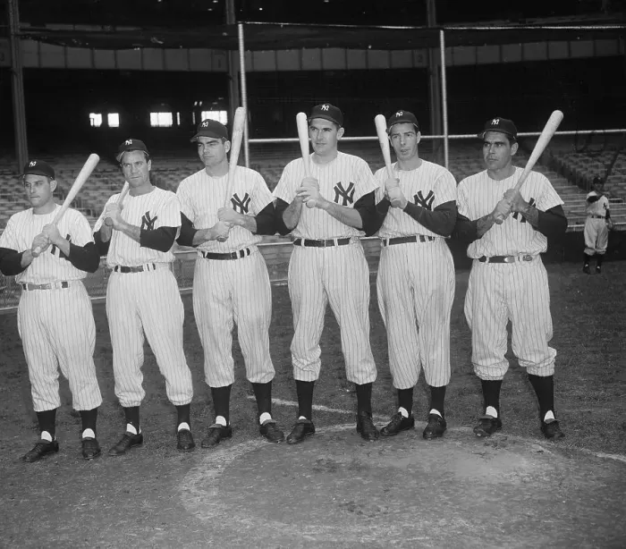 Framed Print : Joe DiMaggio with Teammates Framed Print : Joe DiMaggio with Teammates