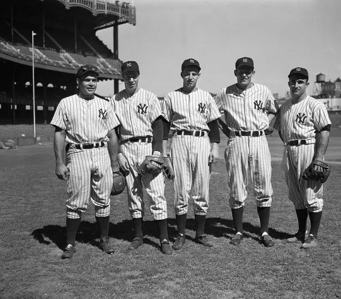Framed Print : Joe DiMaggio with Teammates Framed Print : Joe DiMaggio with Teammates