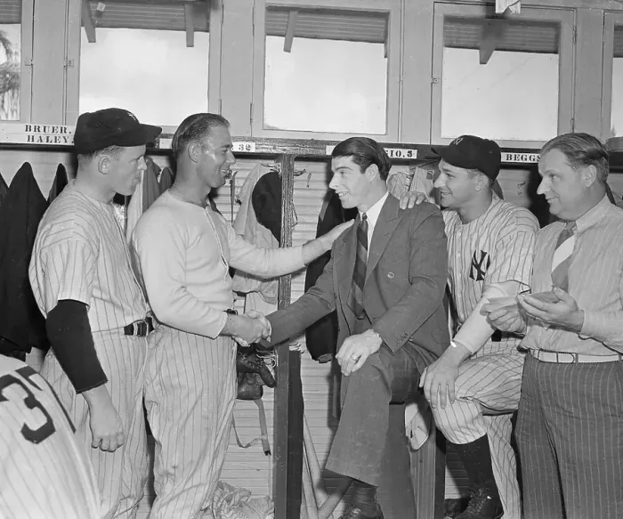 Framed Print : Joe DiMaggio with Teammates Framed Print : Joe DiMaggio with Teammates