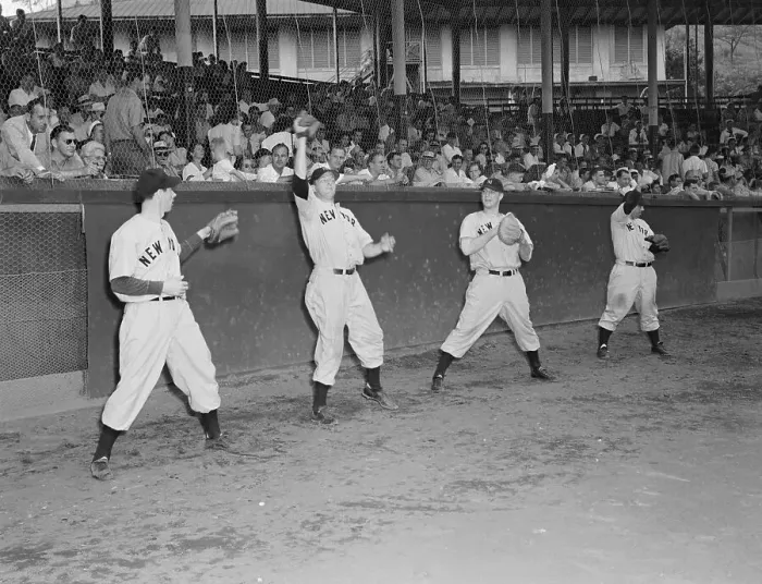 Framed Print : Joe DiMaggio and Teammates Working Out Framed Print : Joe DiMaggio and Teammates Working Out