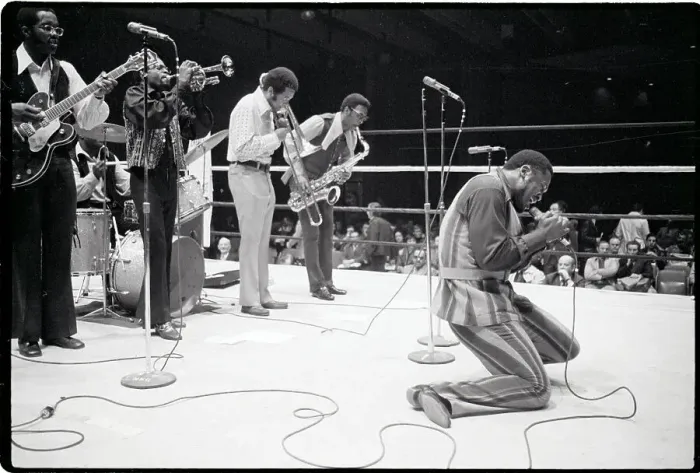 Framed Print : Joe Frazier And Band Sing In Boxing Ring Framed Print : Joe Frazier And Band Sing In Boxing Ring