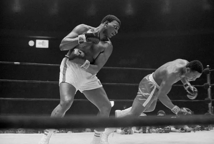 Framed Print : Joe Frazier Boxing Against Buster Mathis Framed Print : Joe Frazier Boxing Against Buster Mathis