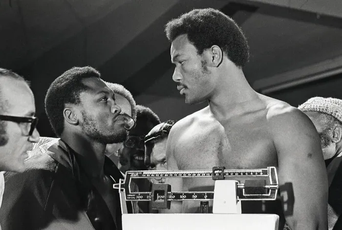 Framed Print : Joe Frazier and George Foreman Before Boxing Match Framed Print : Joe Frazier and George Foreman Before Boxing Match