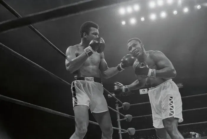 Framed Print : Joe Frazier and Muhammad Ali in Boxing Action Framed Print : Joe Frazier and Muhammad Ali in Boxing Action