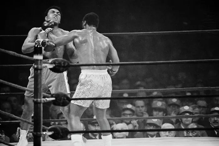 Framed Print : Joe Frazier Punching Muhammad Ali in Jaw Framed Print : Joe Frazier Punching Muhammad Ali in Jaw