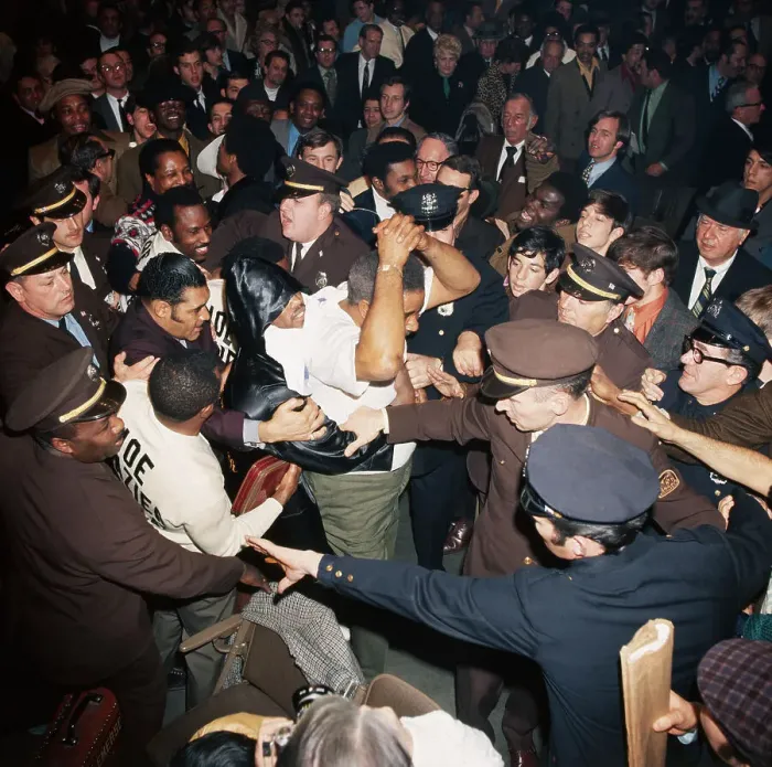 Framed Print : Joe Frazier Walking Through the Crowd
