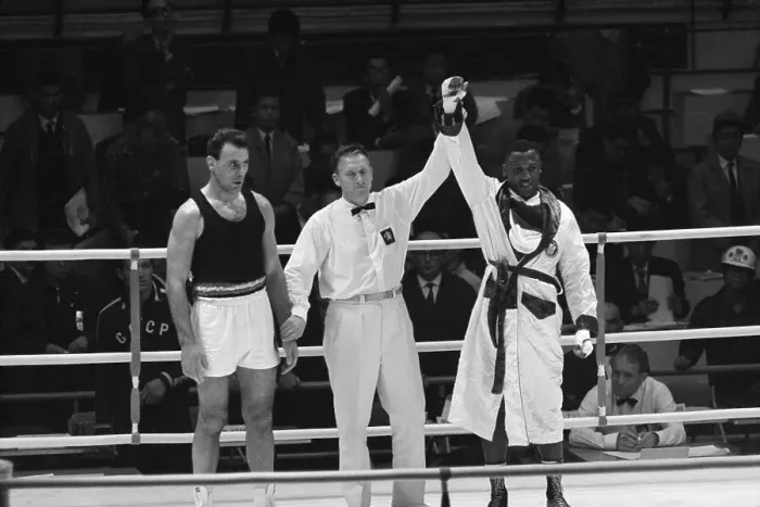 Framed Print : Joe Frazier After Winning Olympic Boxing Match Framed Print : Joe Frazier After Winning Olympic Boxing Match