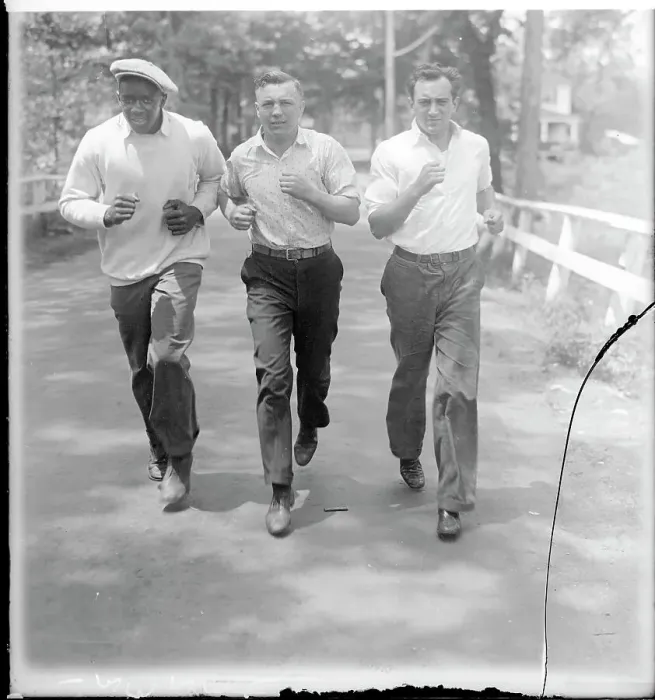 Framed Print : Joe Jeanette Running with Fellow Boxers Framed Print : Joe Jeanette Running with Fellow Boxers
