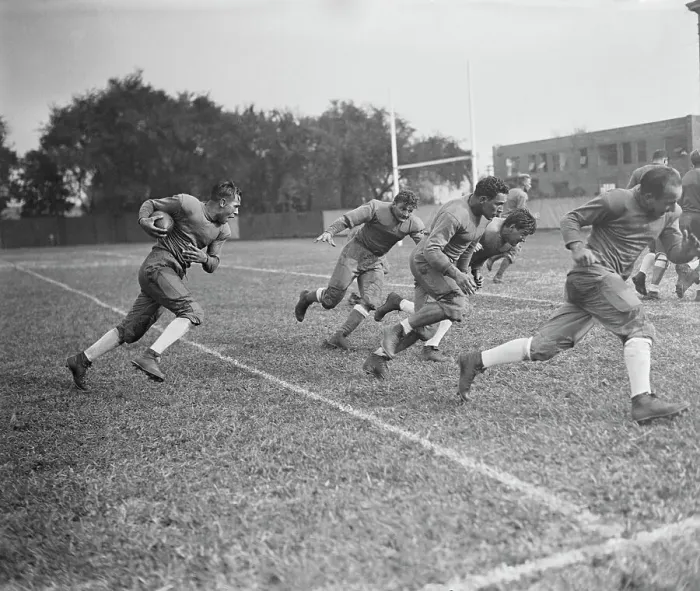 Framed Print : Joe La Mark Practicing with His University Teammates Framed Print : Joe La Mark Practicing with His University Teammates