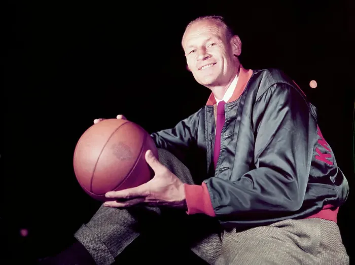 Framed Print : Joe Lapchick Holding Basketball Framed Print : Joe Lapchick Holding Basketball