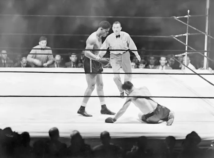 Framed Print : Joe Louis Beats Jack Sharkey Framed Print : Joe Louis Beats Jack Sharkey