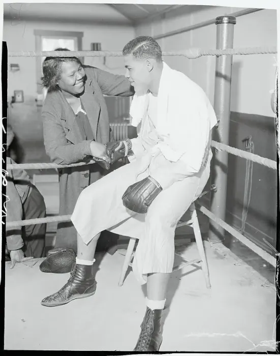 Framed Print : Joe Louis Conversing with His Mother Framed Print : Joe Louis Conversing with His Mother
